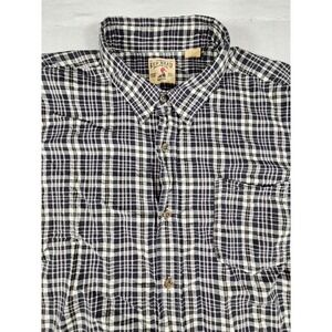 RedHead Mens 2XL Plaid Button Up Shirt Short Sleeve Navy White 602RHS23-8540W